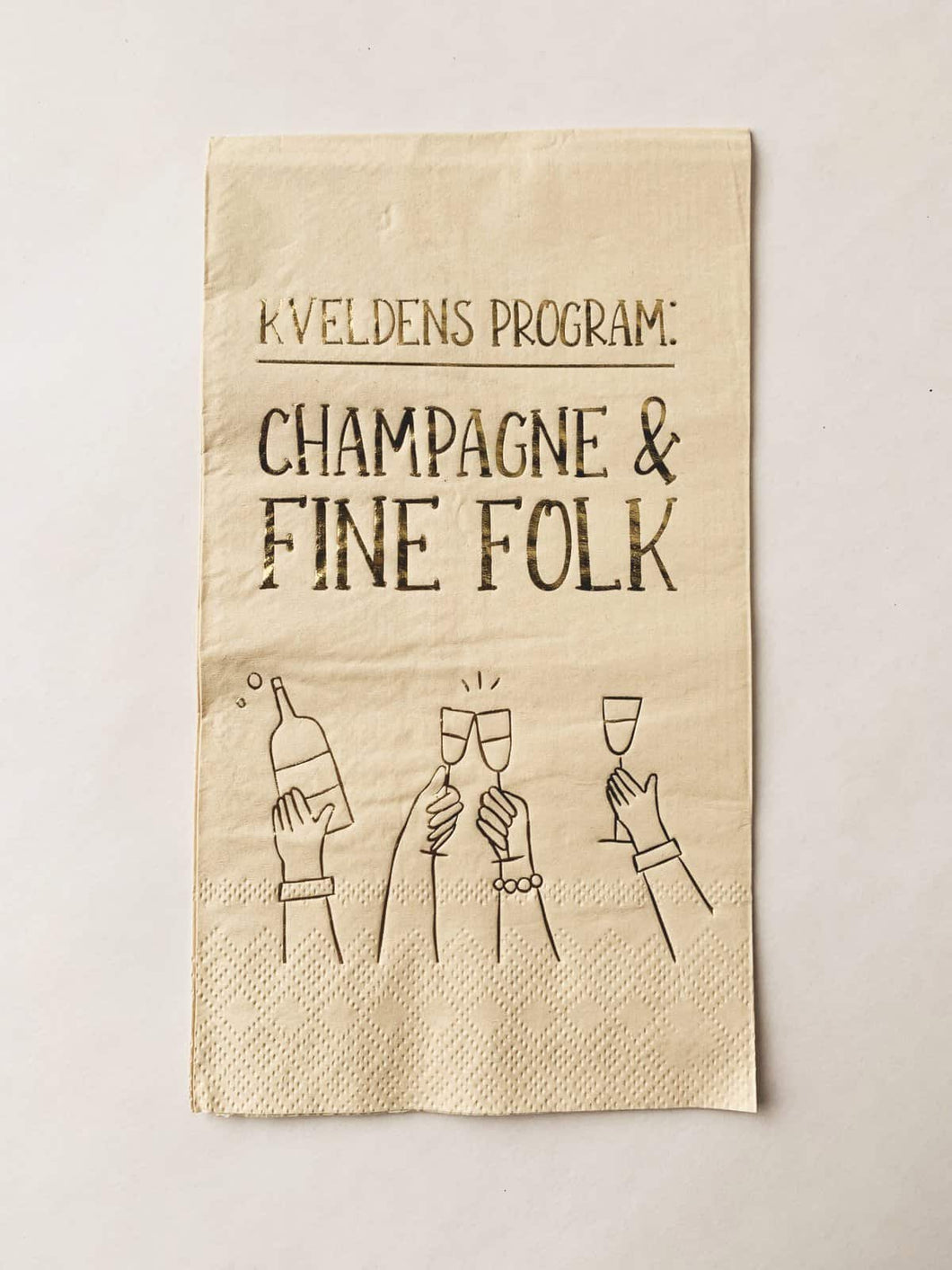 Serviett Champagne Og Fine Folk 33×44 Cm