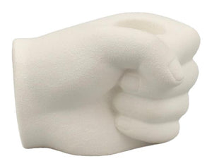 Lysestake kronelys hånd hvit Porselen 9,1x7,5x6,5cm