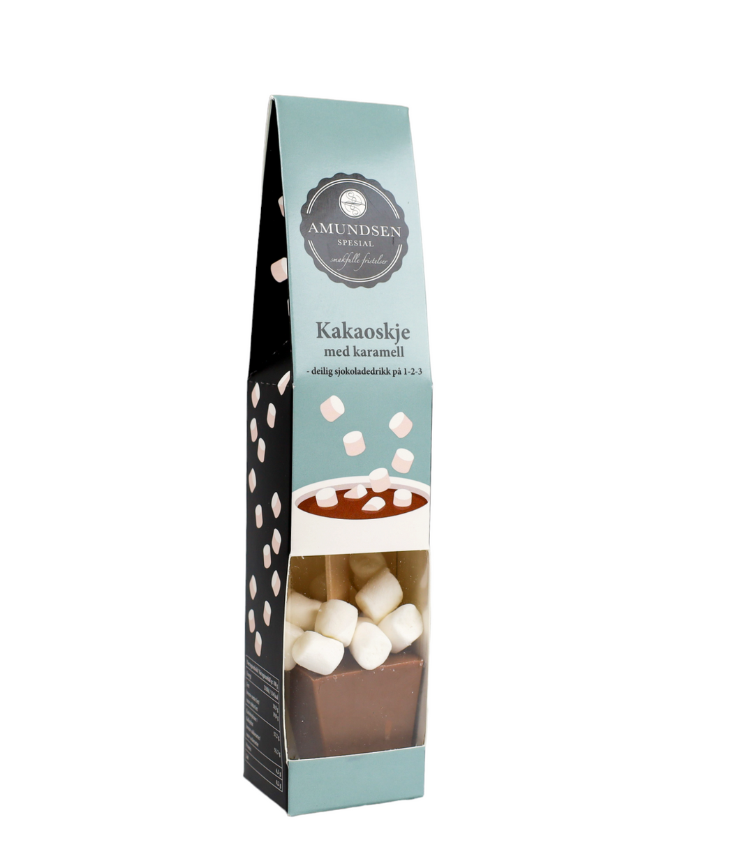 Kakaoskje - karamell, med mini marshmallows